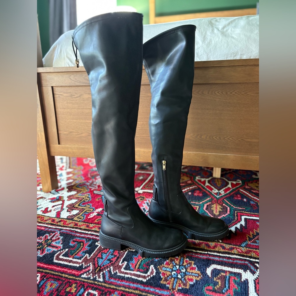 Coach Lizzie Black Naps Leather Over-the-Knee Women's Boots